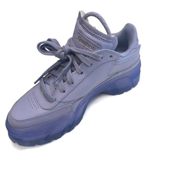 Reebok Youth 5.5Y Womens 7 Club C Cardi B Leather Sneakers Shoes Crisp Purple - Picture 3 of 8